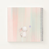 Minimalistisch Bunny en Vlinders Baby shower Notitieboek (Achterkant)