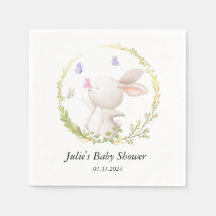 Minimalistisch Bunny en Vlinders Baby shower