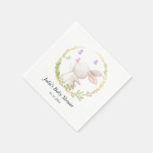 Minimalistisch Bunny en Vlinders Baby shower Servet (Hoek)