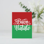 Minimalistisch Buon Natale Italiaanse kerst Briefkaart (Staand voorkant)