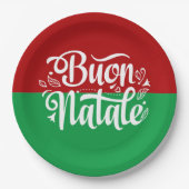 Minimalistisch Buon Natale Italiaanse kerst Papieren Bordje (Voorkant)