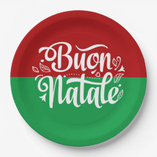 Minimalistisch Buon Natale Italiaanse kerst Papieren Bordje