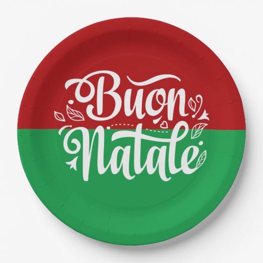 Minimalistisch Buon Natale Italiaanse kerst Papieren Bordje (Voorkant)