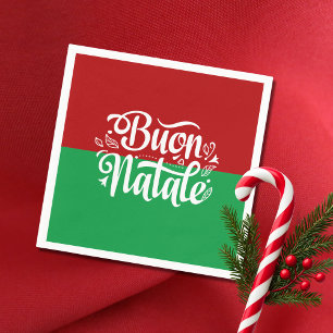 Minimalistisch Buon Natale Italiaanse kerst Servet