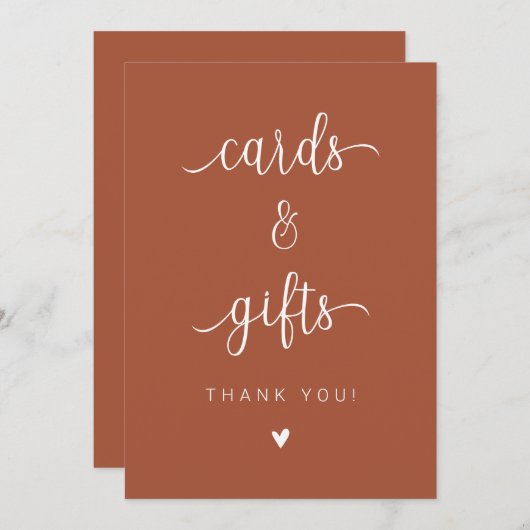 Minimalistisch Burnt Script Kaarten en Geschenken  (Voorkant / Achterkant)