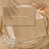 Minimalistisch Business Rustic Kraft Cadeaubon Visitekaartje