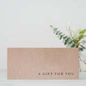 Minimalistisch cadeaucertificaat (Staand voorkant)