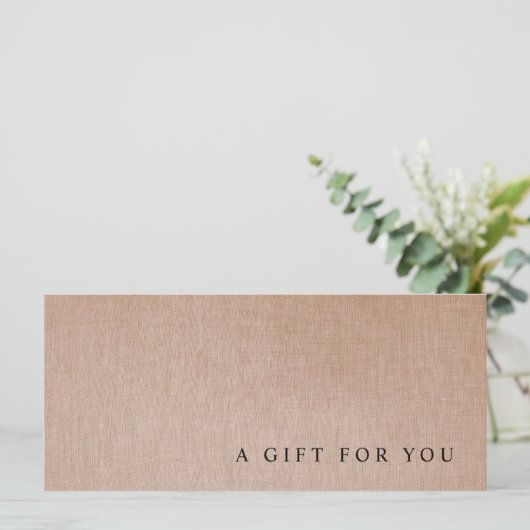 Minimalistisch cadeaucertificaat (Staand voorkant)