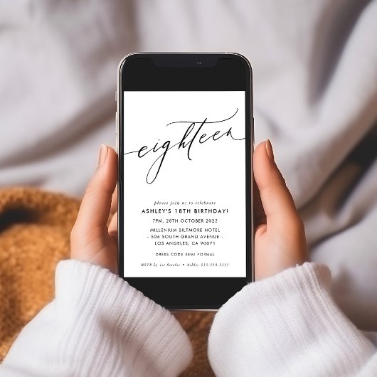 MINIMALISTISCH Calligrafie chic stijlvolle 18e ver Kaart