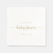 Minimalistisch Calligrafie Gold Baby shower Napkin Servet (Voorkant)