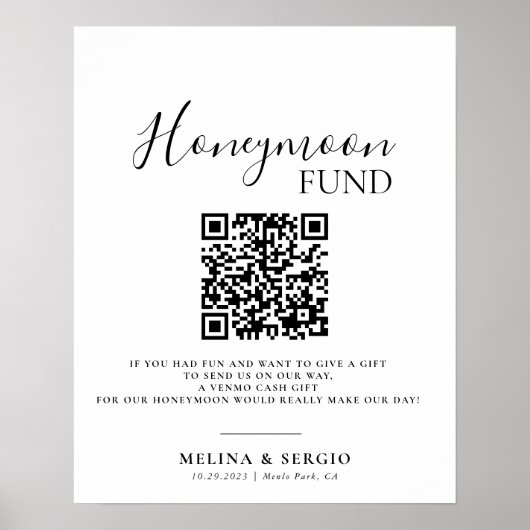 Minimalistisch calligrafisch huwelijksfonds poster (Voorkant)