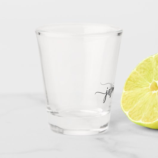 Minimalistisch 'Calligraphy Monogram Girly'-script Shot Glas (Links)