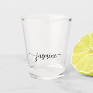 Minimalistisch 'Calligraphy Monogram Girly'-script Shot Glas