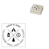 Minimalistisch Camping Theme Couple's Retouradres Rubberstempel (Gestempeld)