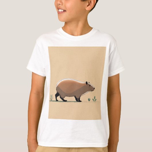 Minimalistisch Capybara zijprofiel in Jon Klassen T-shirt (Voorkant)
