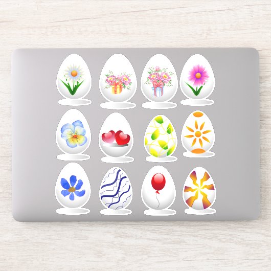 Minimalistisch cartoon van de Kute Happy Paasbloem Sticker (Computer)