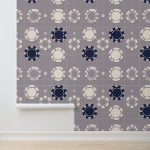 Minimalistisch Casino Chip Grid Patroon Modern Des Behang