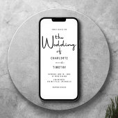 Minimalistisch Casual huwelijk met moderne kalligr Kaart