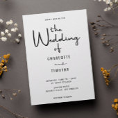 Minimalistisch Casual huwelijk met moderne kalligr Kaart