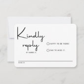 Minimalistisch Casual huwelijk met moderne kalligr RSVP Kaartje (Voorkant)