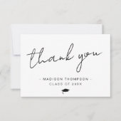 Minimalistisch Casual Script-Afstuderen Bedankkaart (Voorkant)