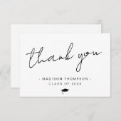 Minimalistisch Casual Script-Afstuderen Bedankkaart (Voorkant / Achterkant)