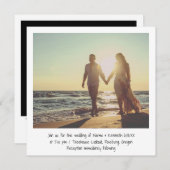 Minimalistisch Casual zwart-wit fotohuwelijk Kaart (Voorkant / Achterkant)