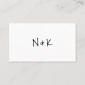 Minimalistisch Casual zwart-wit huwelijk Plaatskaartje (Achterkant)