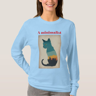 minimalistisch Cat T-shirt: lange mouwen T-shirt