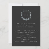 Minimalistisch Celestial Moon Black Monogram Wedde Kaart (Voorkant)