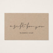 Minimalistisch certificaat met handgeschreven kraf visitekaartje (Voorkant)