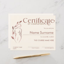 Minimalistisch certificaat van voltooiing van het 