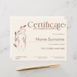 Minimalistisch certificaat van voltooiing van het 