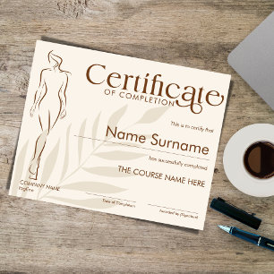 Minimalistisch certificaat van voltooiing van het 