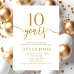 Minimalistisch Champagne 10e bruiloft Jubileum Kaart<br><div class="desc">Dit is een minimalistische Champagne White 10th Wedding Jubileum Invitation!</div>