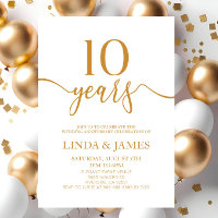 Minimalistisch Champagne 10e bruiloft Jubileum