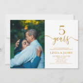 Minimalistisch Champagne 5e bruiloft Jubileum Kaart (Voorkant)