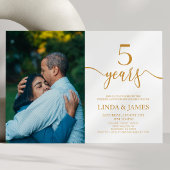 Minimalistisch Champagne 5e bruiloft Jubileum Kaart