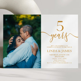 Minimalistisch Champagne 5e bruiloft Jubileum Kaart