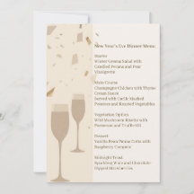 Minimalistisch Champagne Feestmenu | Elegant Beige