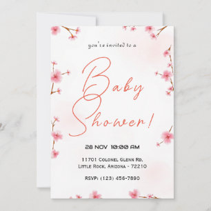 Minimalistisch Cherry Blossom Baby shower Kaart