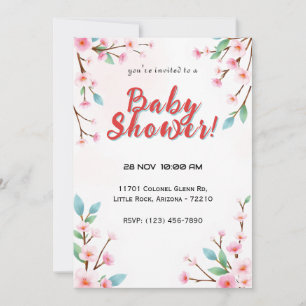 Minimalistisch Cherry Blossom Baby shower Kaart