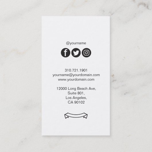 Minimalistisch Chess Knight Visitekaartje (Achterkant)