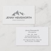 Minimalistisch Chic Faux Silver Mountains Visitekaartje (Voorkant / Achterkant)