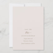 Minimalistisch chic Gold Blush Save the Date Weddi Kaart (Voorkant)