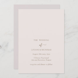 Minimalistisch chic Gold Blush Simple Elegant Wedd Kaart