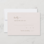 Minimalistisch chic Gold Blush Simple Elegant Wedd RSVP Kaartje (Voorkant)
