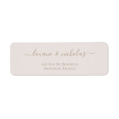 Minimalistisch Chic Gold Blush Weduwingadres Etiket (Voorkant)