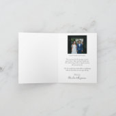 Minimalistisch chic Hand Lettered Wedding 2 Foto Bedankkaart (Binnen)