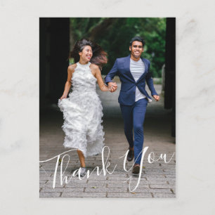 Minimalistisch chic Hand Lettered Wedding 2 Foto Briefkaart